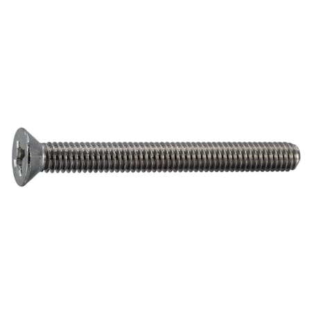 Midwest Fastener 5/16"-18 x 3 in Phillips Flat Machine Screw, Plain Stainless Steel, 4 PK 39867